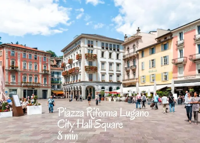 Romantic Loft With Outside Swimming Pool, 400m From Station Apartment Lugano