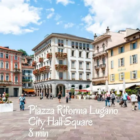 Romantic Loft With Outside Swimming Pool, 400m From Station Apartment Lugano